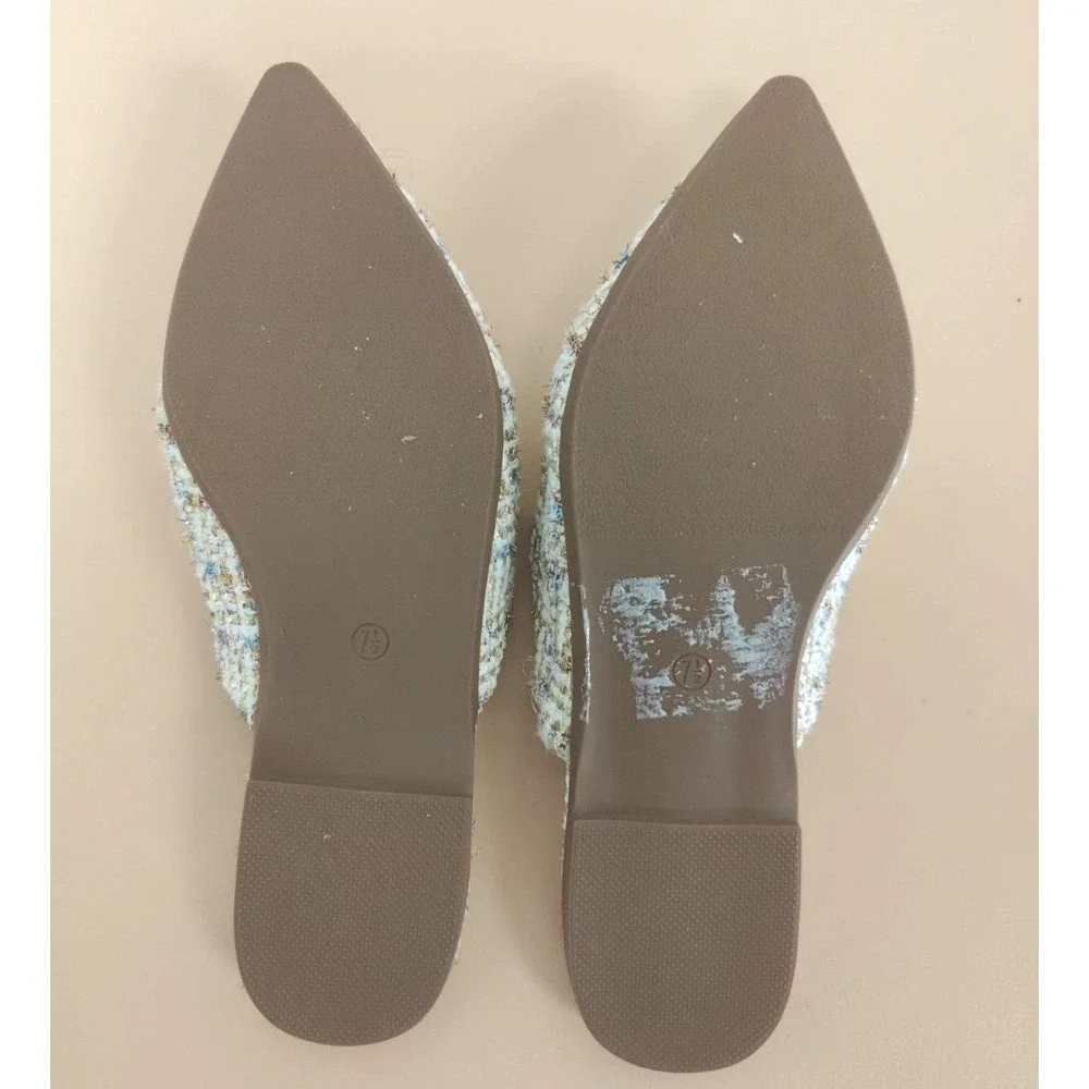 Tilocow Flat Mules for Women Closed Pointed‎ Toe Backless Casual Size 7.5 - Picture 4 of 9